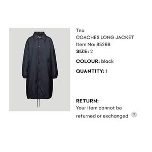 Tna Coaches Long Jacket